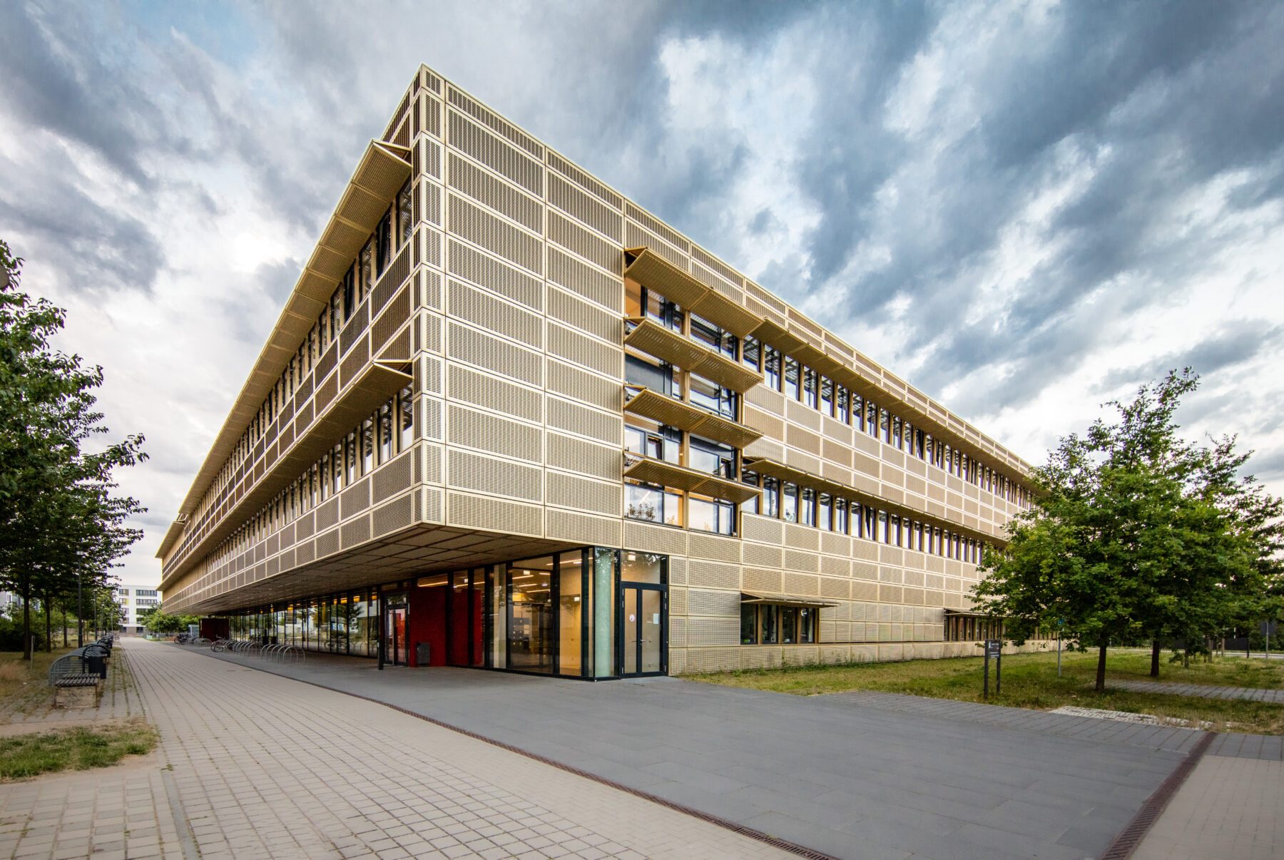 The golden building of the Faculty of Science of the University of Potsdam at the Potsdam Science Park