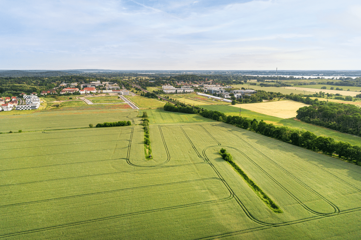 Luftaufnahme des Areals Golm Nord am Potsdam Science Park