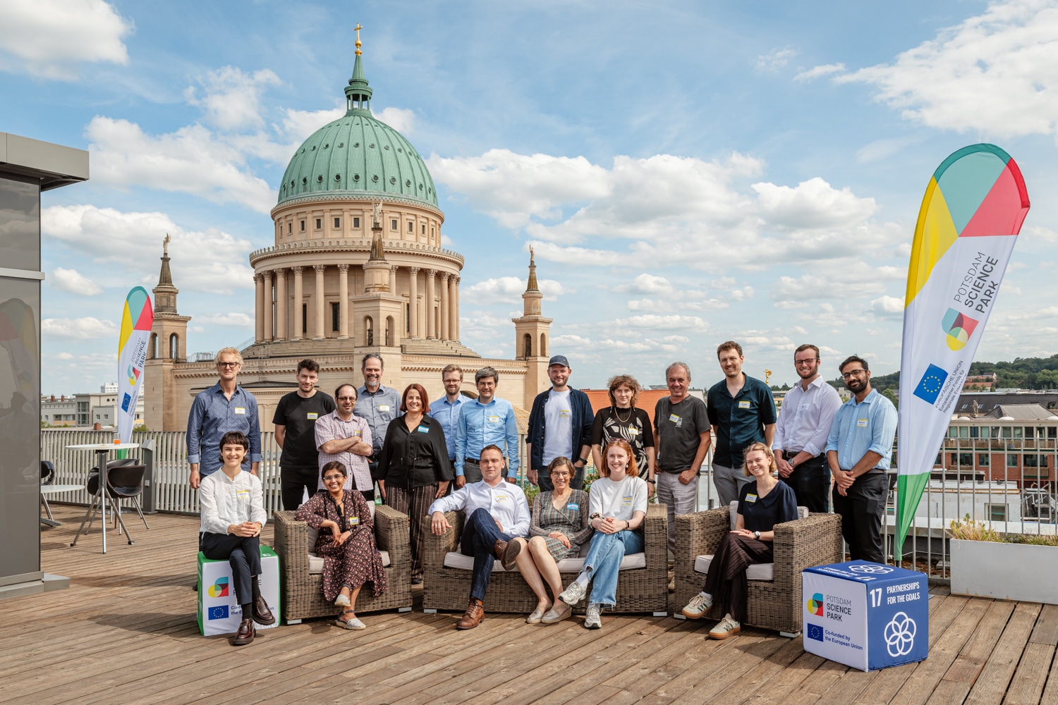 Group picture with participants at Rooftop Pitch Potsdam 2026